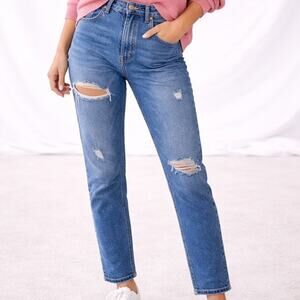 Abercrombie & Fitch SZ 34/18S The Dad High Rise Medium Wash Distressed